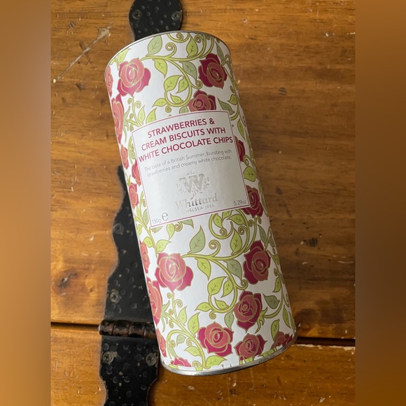 New Whittard Of Chelsea Strawberries & Cream Biscuits William Morris Tin Cookies - Picture 1 of 10